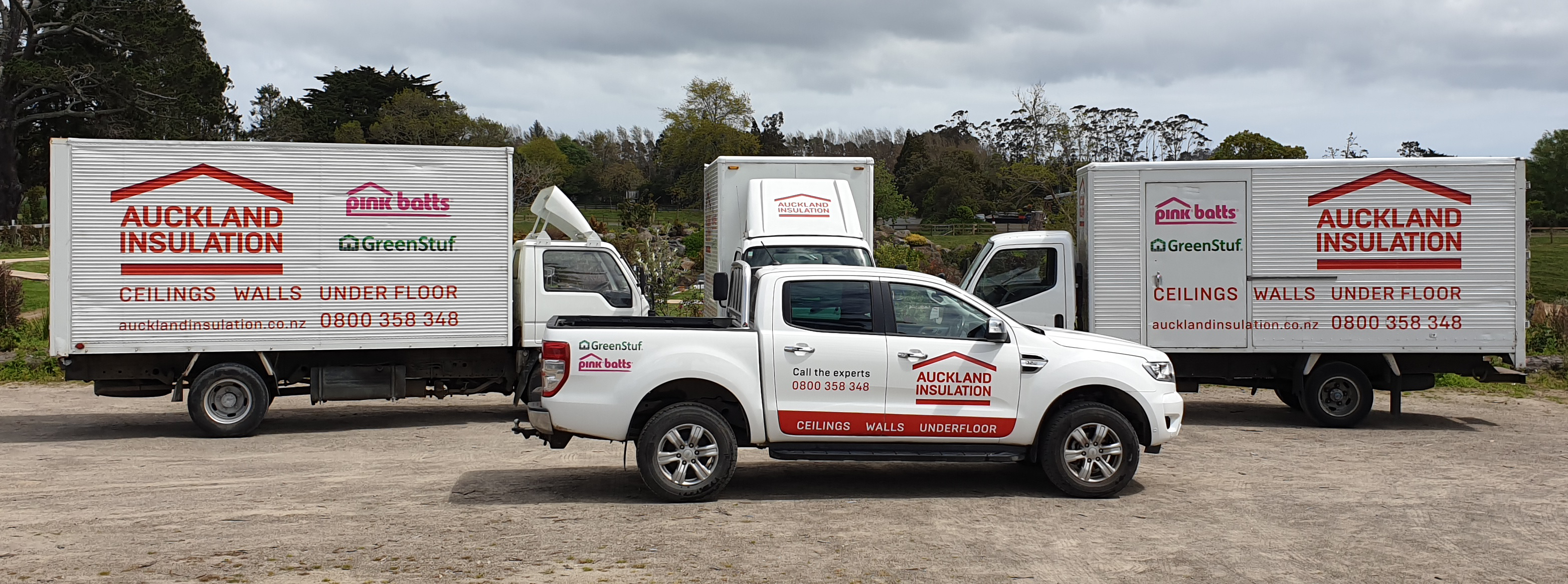 Auckland Insulation Ltd branded vehicles — professional insulation installer serving Auckland