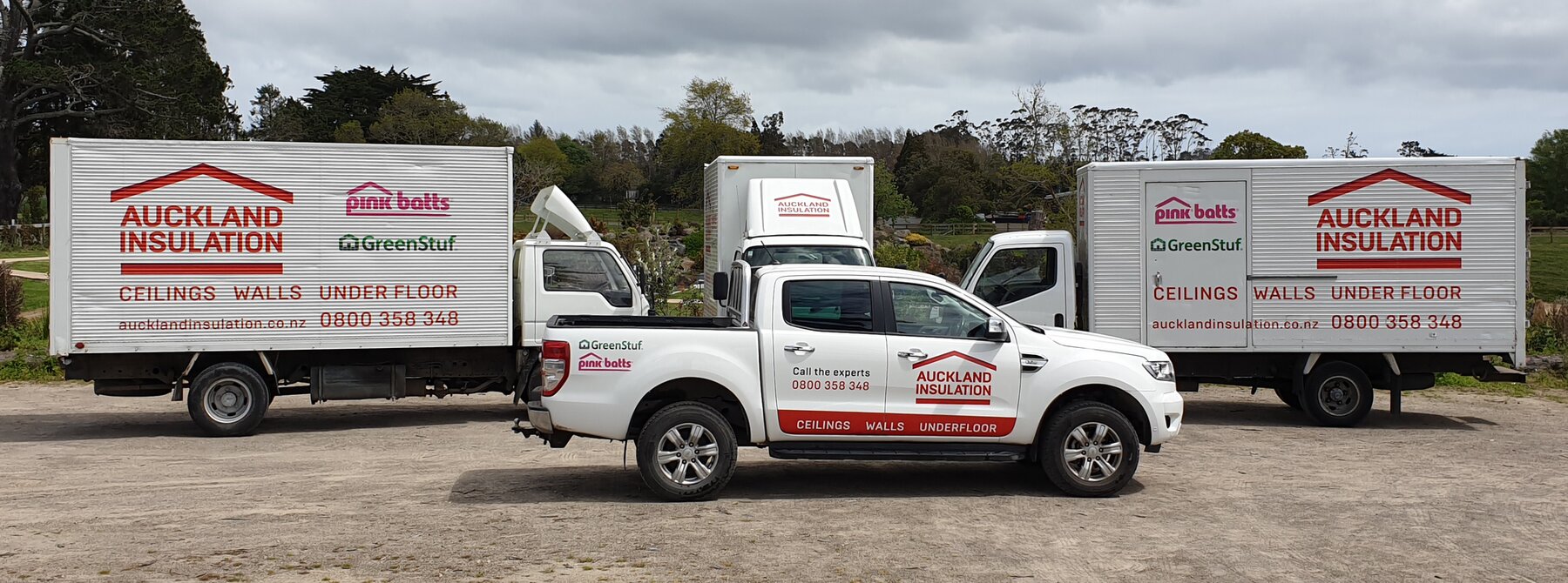 Auckland Insulation Ltd branded vehicles — professional insulation installer serving Auckland